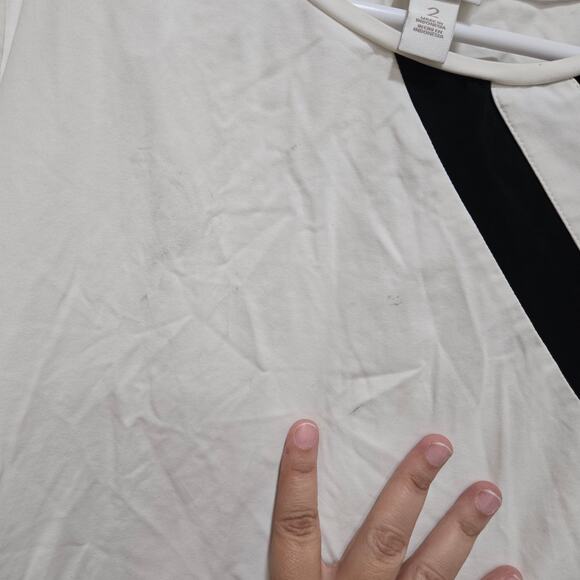 Chicos top women size large black white weekends by chicos everyday easy to wear - Picture 6 of 11